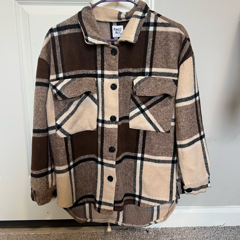 Princess Polly Tenelle Oversized Jacket Brown